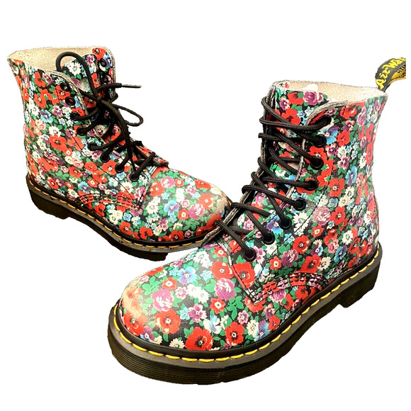 Dr. Martens Pascal Black Wild Poppy US 6 EU 37 UK 4‎ 1460 Boot VTG Floral Docs - Picture 13 of 13